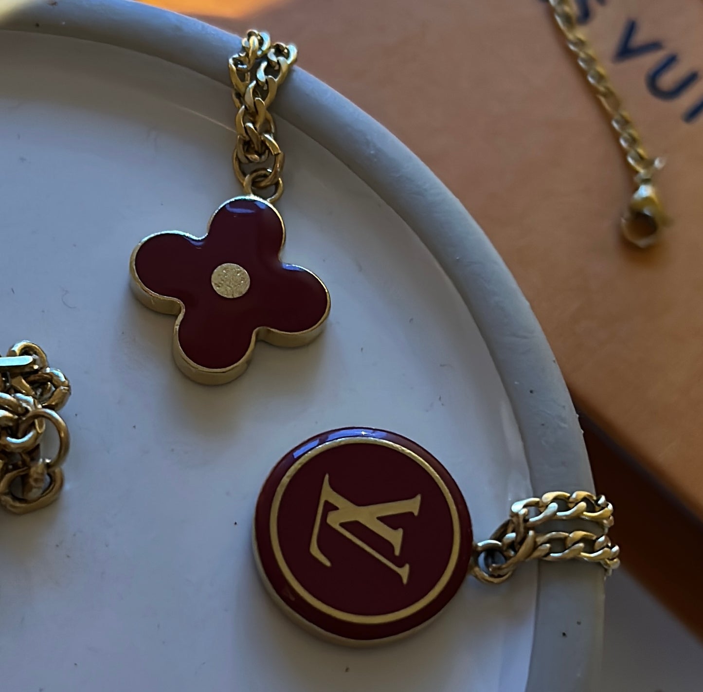 LOUIS VUITTON CHERRY LETTER NECKACE