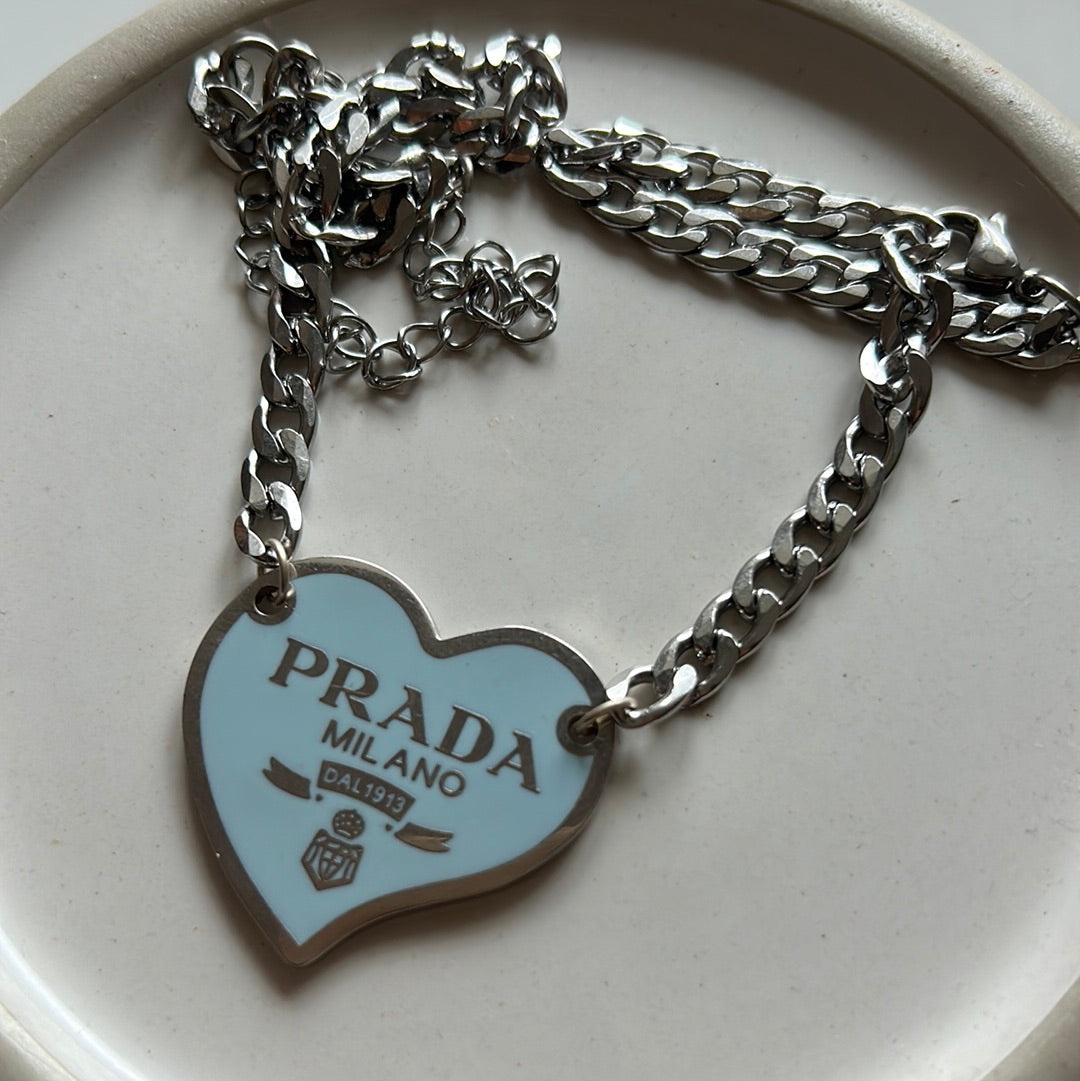 BLUE PRADA HEART SILVER