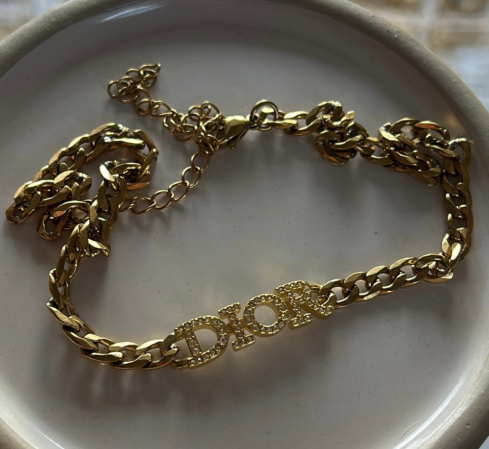 DIOR DIAMANTÈ LETTER CHOKER