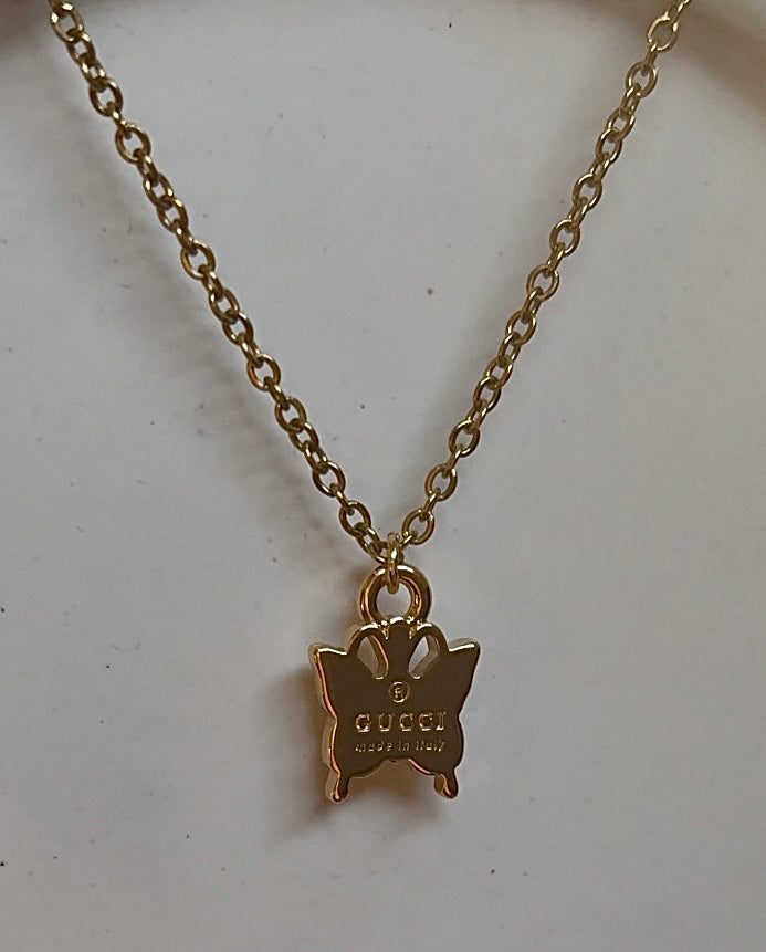 GUCCI DAINTY BUTTERFLY NECKLACE GOLD