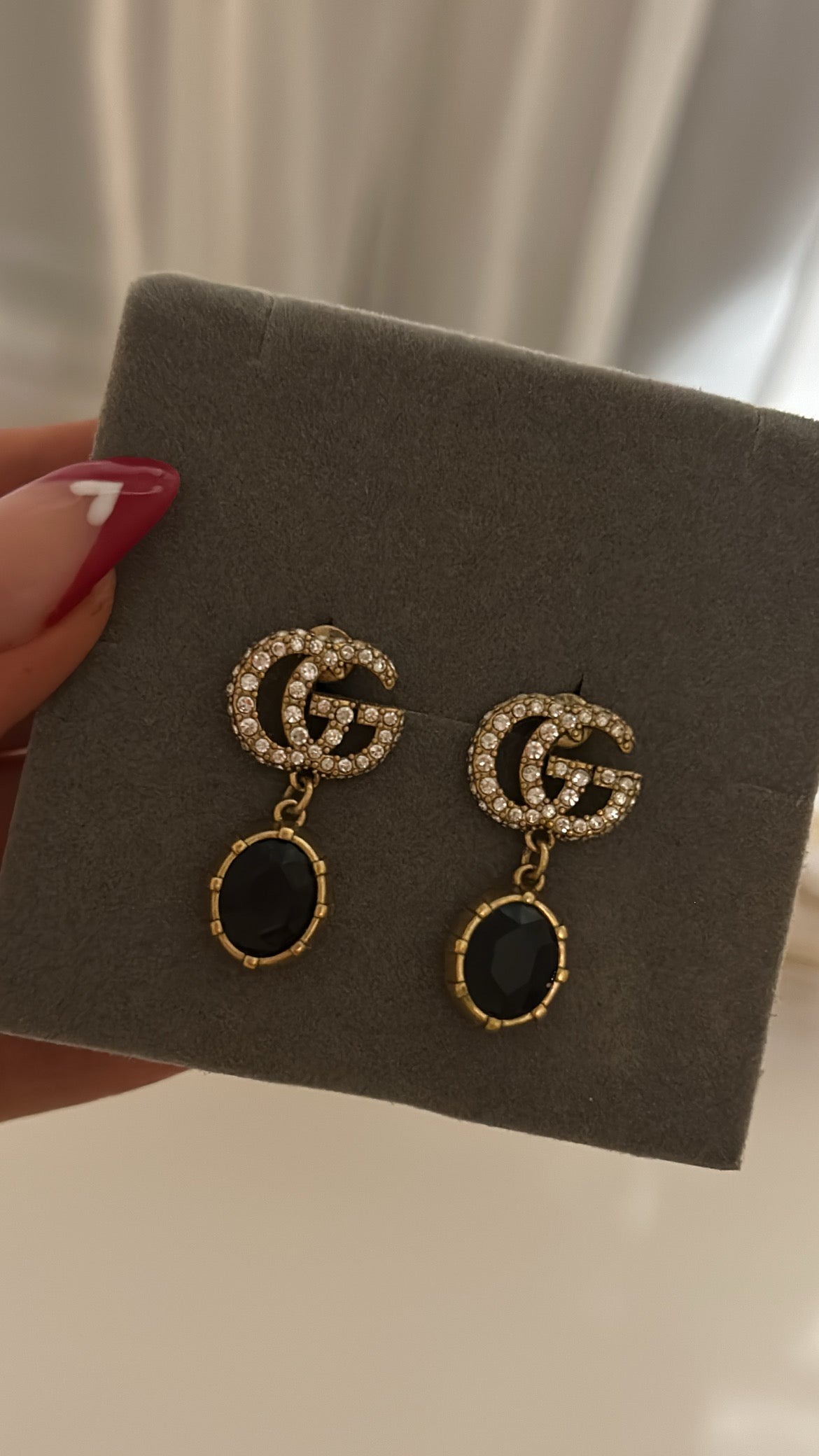 GUCCI DIAMANTÉ BLACK EARRINGS (pre-order)