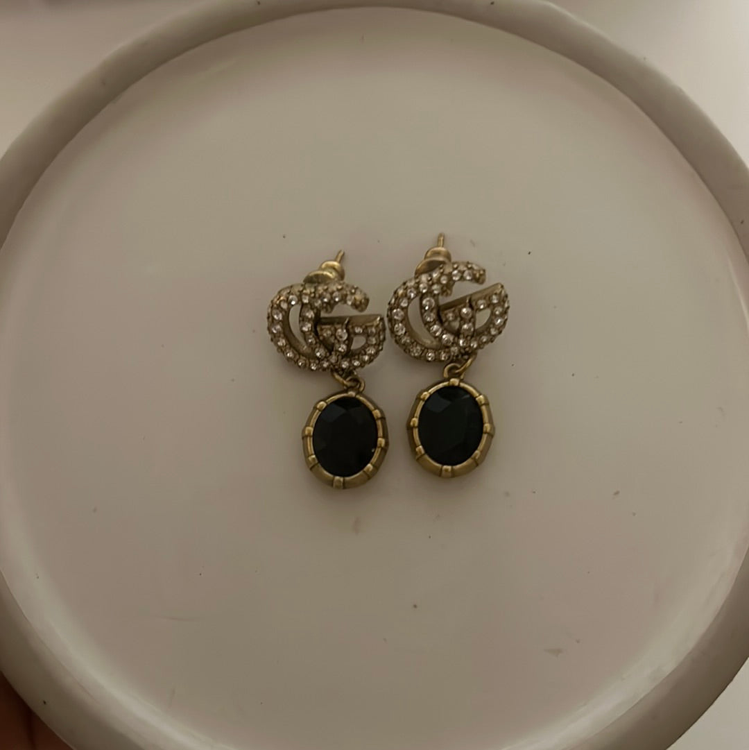 GUCCI DIAMANTÉ BLACK EARRINGS (pre-order)