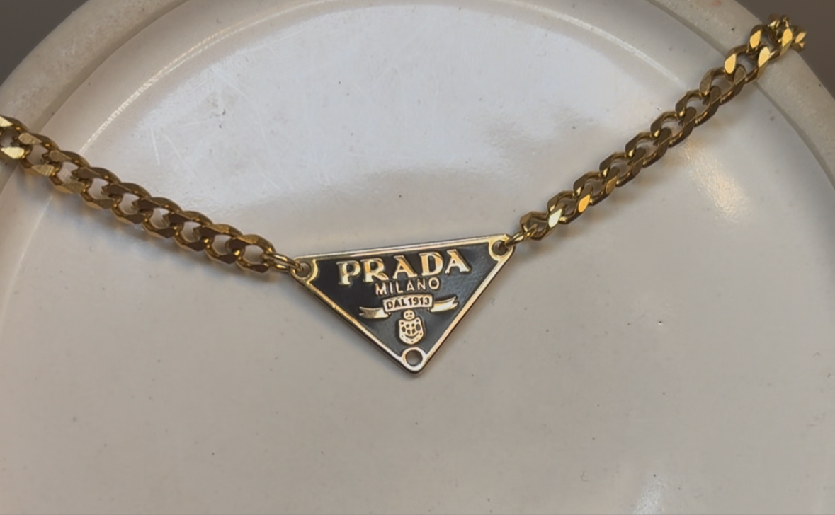 PRADA DAINTY TAG NECKLACE