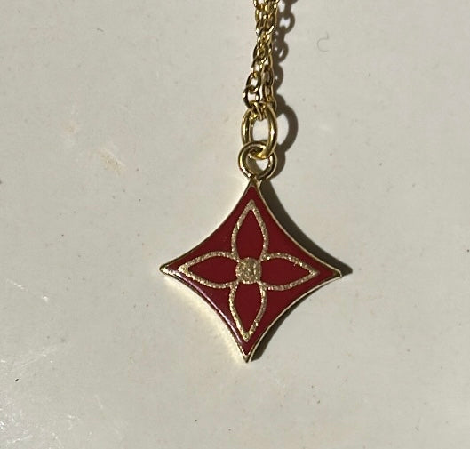 LOUIS VUITTON CHERRY & GOLD MONOGRAM NECKACE