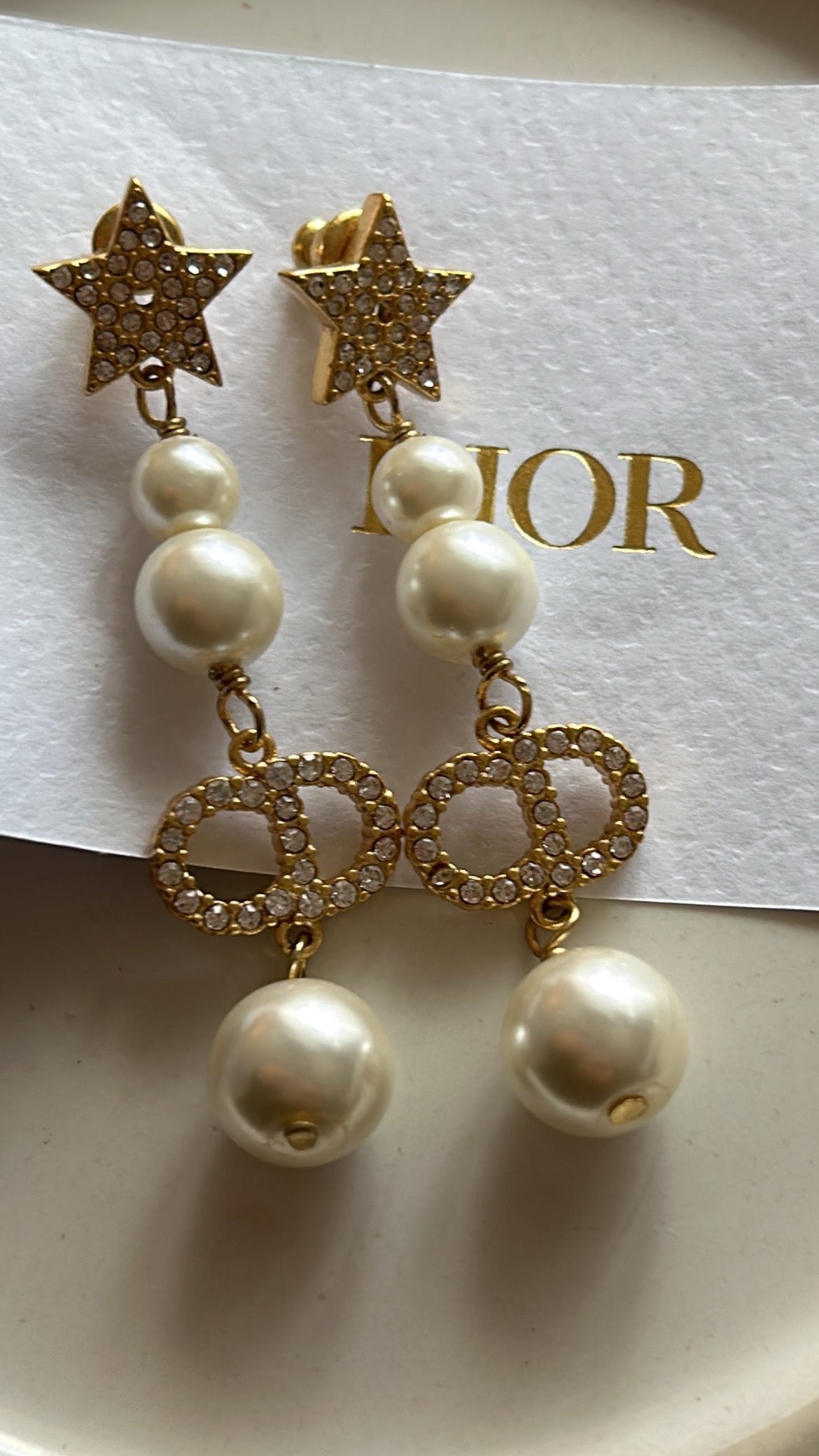 DIOR CD PEAR DROP EARRINGS