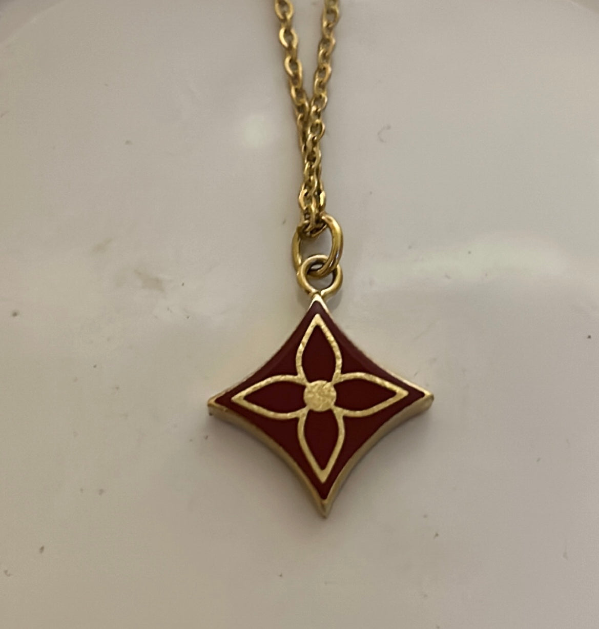 LOUIS VUITTON CHERRY & GOLD MONOGRAM NECKACE