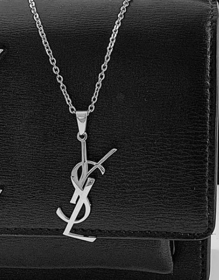YSL LETTER NECKLACE SILVER