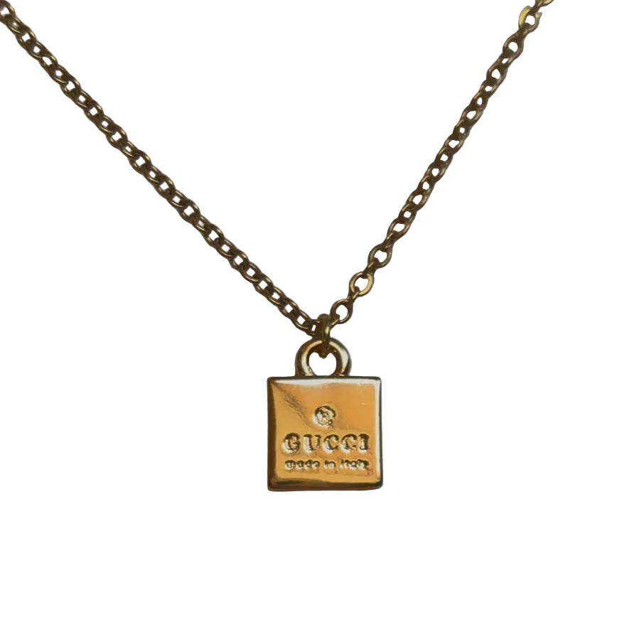 GUCCI DAINTY SQUARE NECKLACE GOLD
