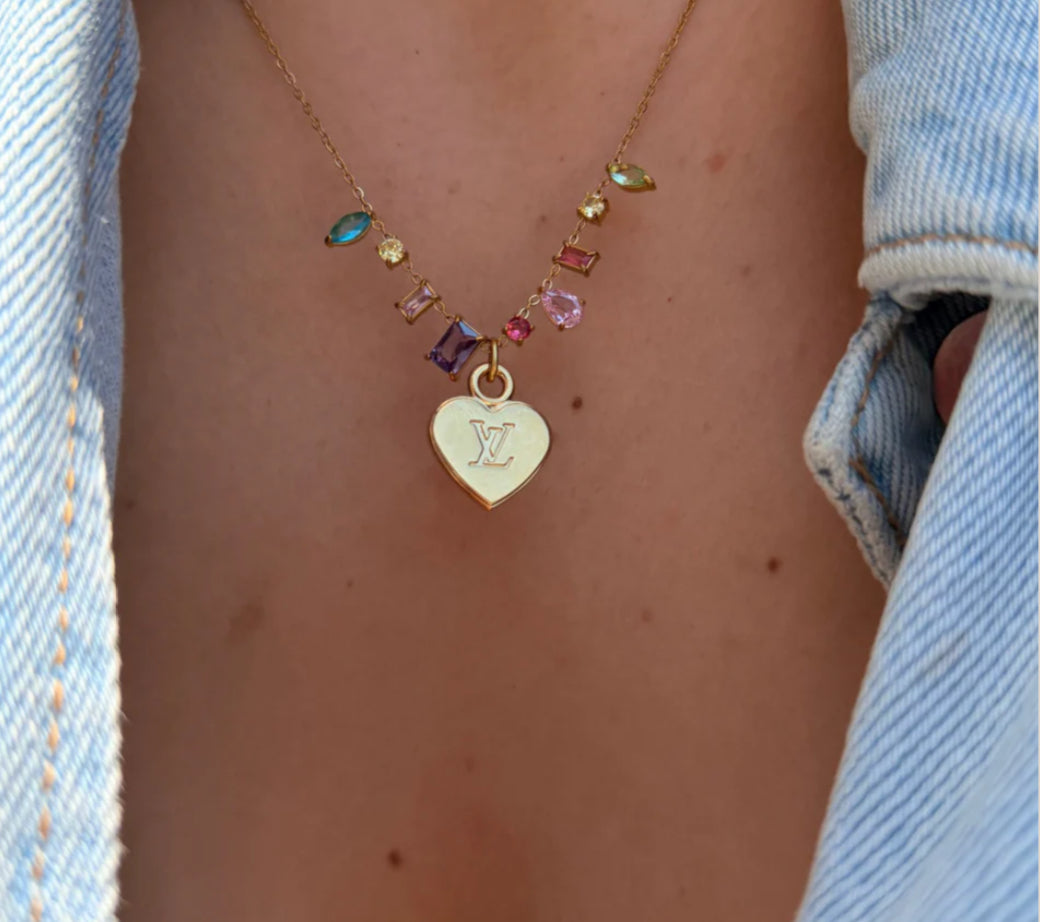 LOUIS VUITTON HEART CUBIC ZIRCONIA NECKLACE