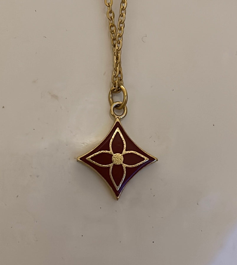 LOUIS VUITTON CHERRY & GOLD MONOGRAM NECKACE