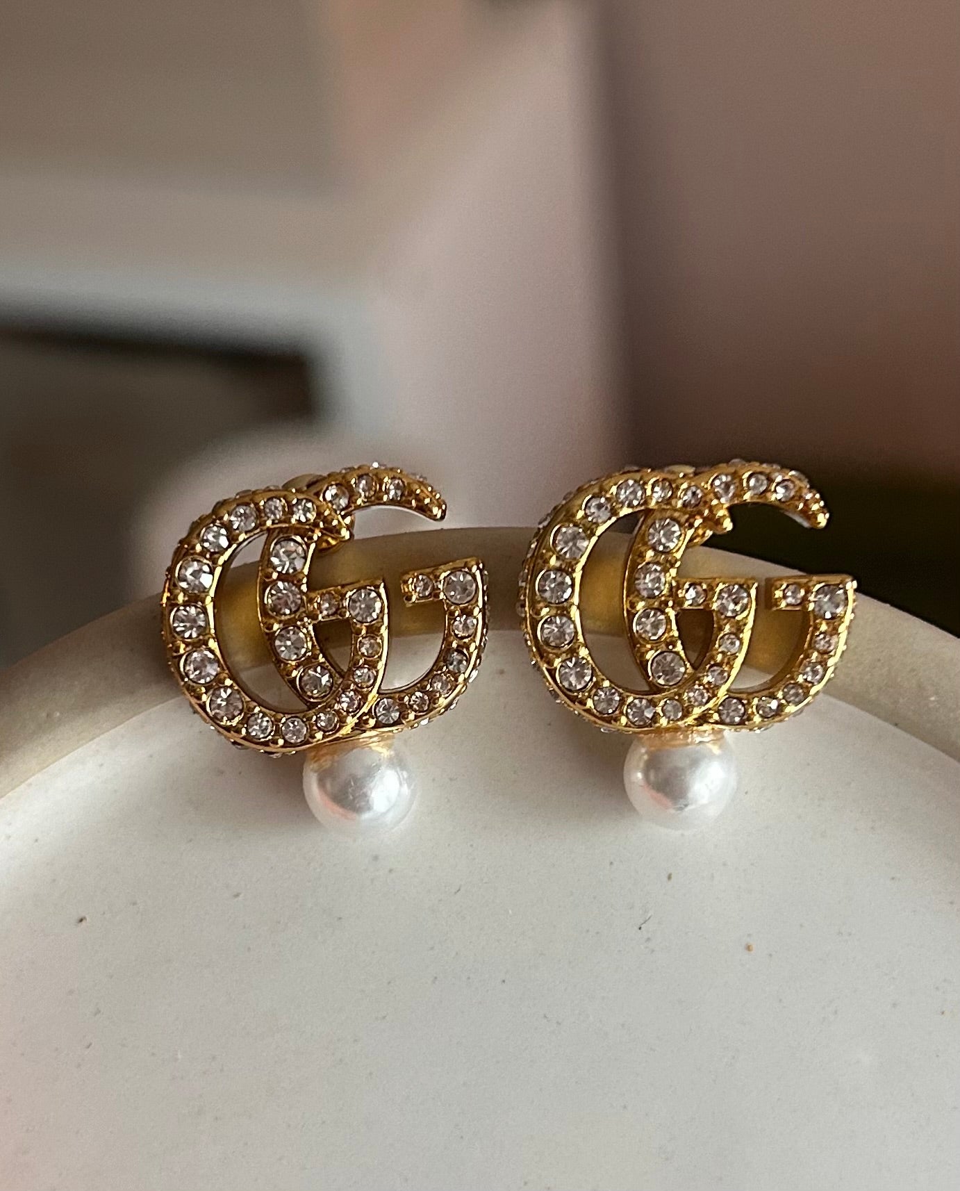 GUCCI GG DIAMANTÈ PEARL EARRINGS (pre-order)