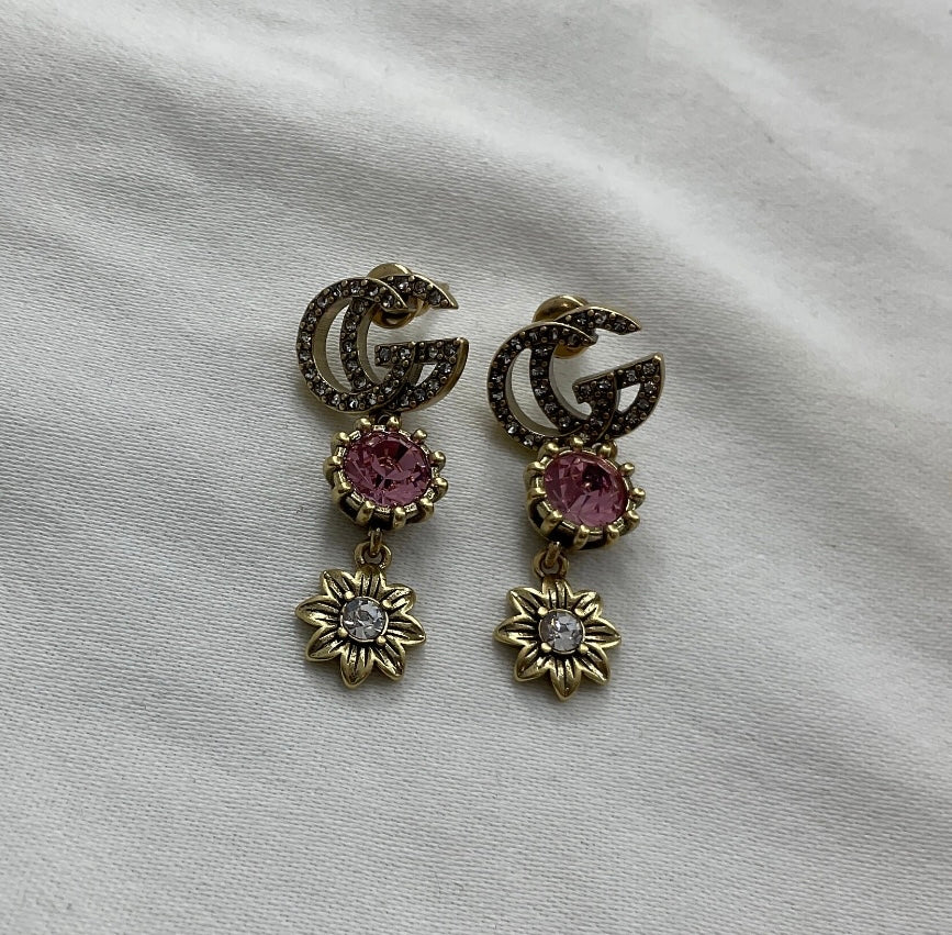GUCCI FLOWER PINK EARRINGS