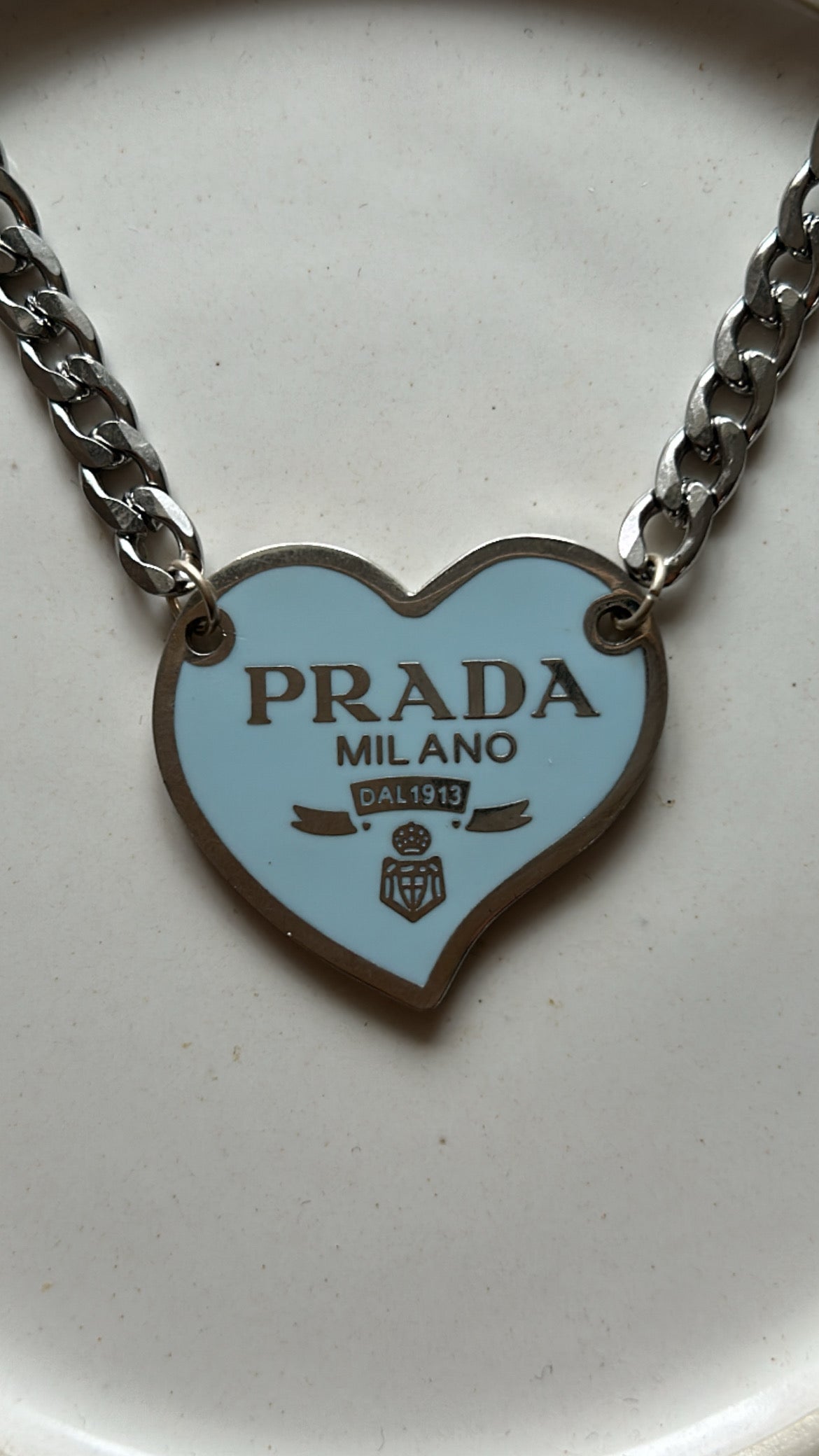 BLUE PRADA HEART SILVER