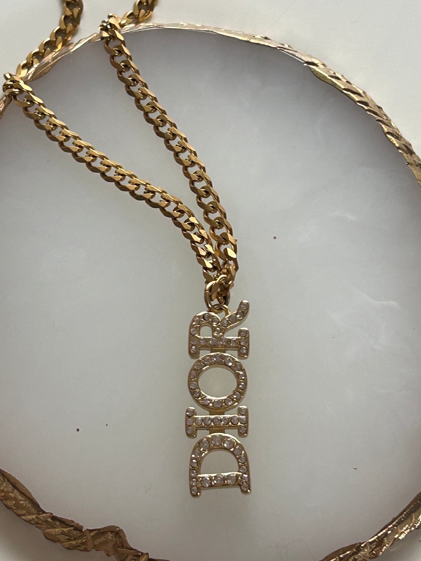 DIOR SPELL OUT NECKLACE