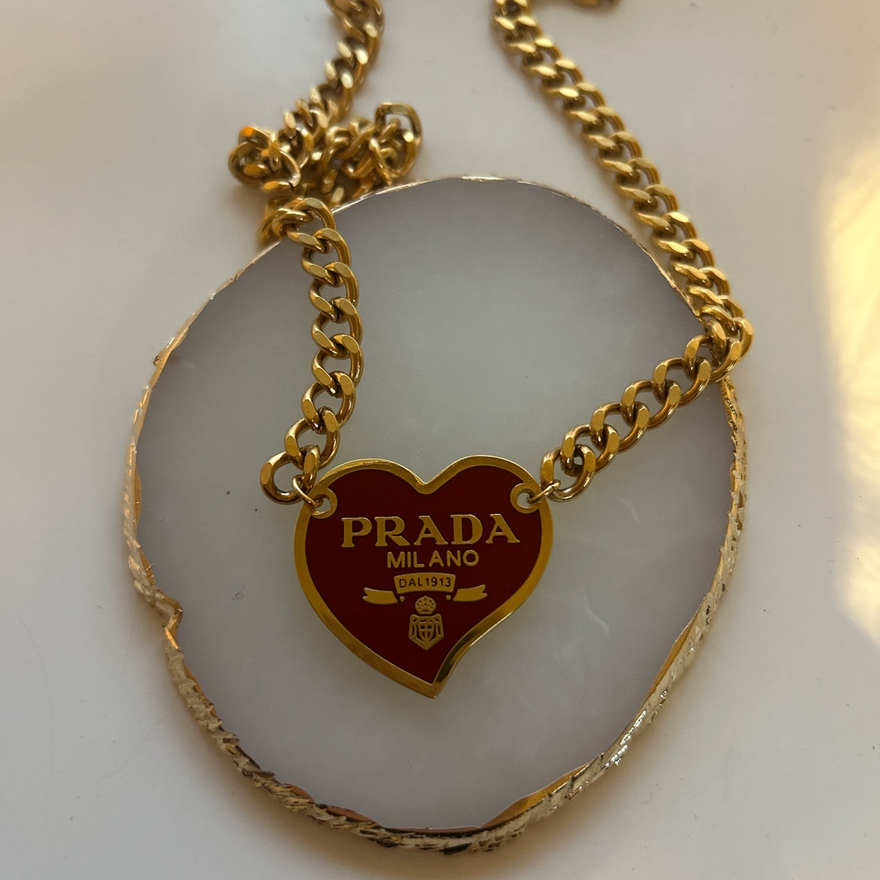 PRADA RED HEART NECKLACE