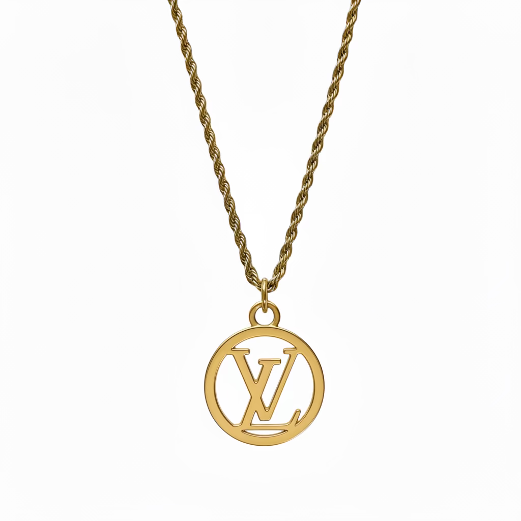 LOUIS VUITTON LOGO NECKLACE CLASSIC