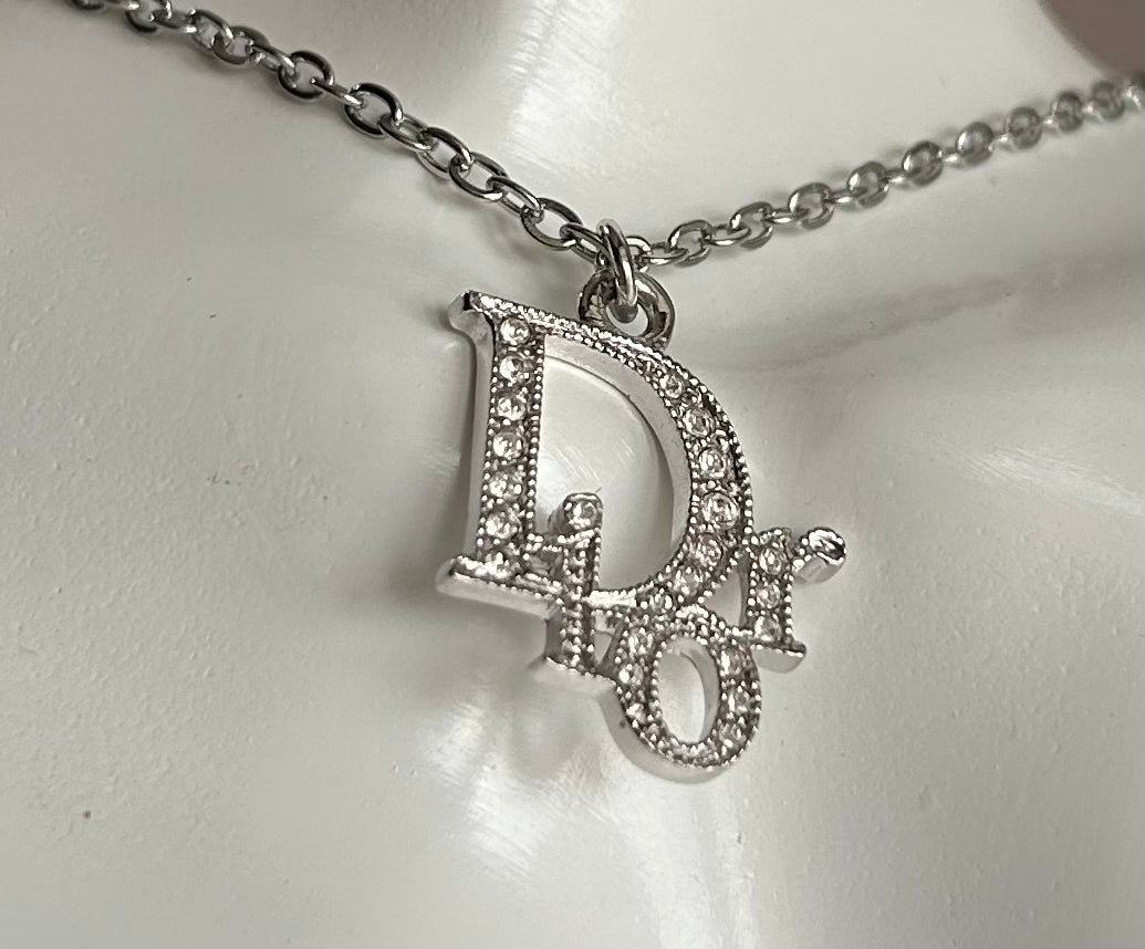 DIOR RHINESTONE OBLIQUE NECKLACE (pre-order)