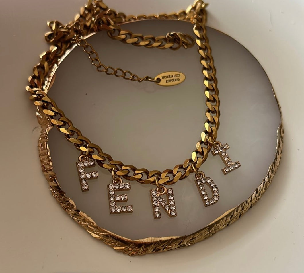 FENDI LETTER CHARMS NECKLACE