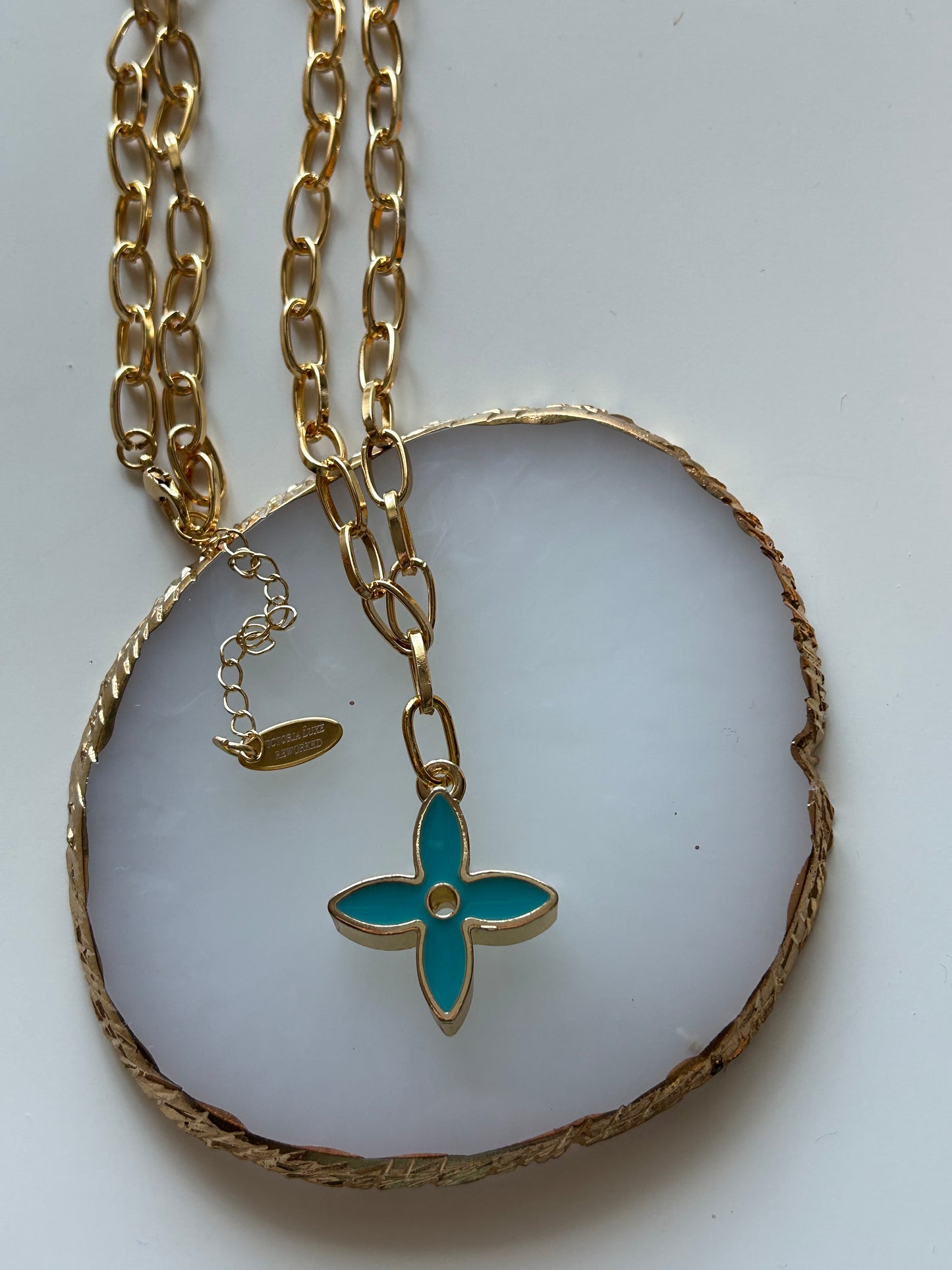 LOUIS VUITTON BLUE FLOWER NECKLACE