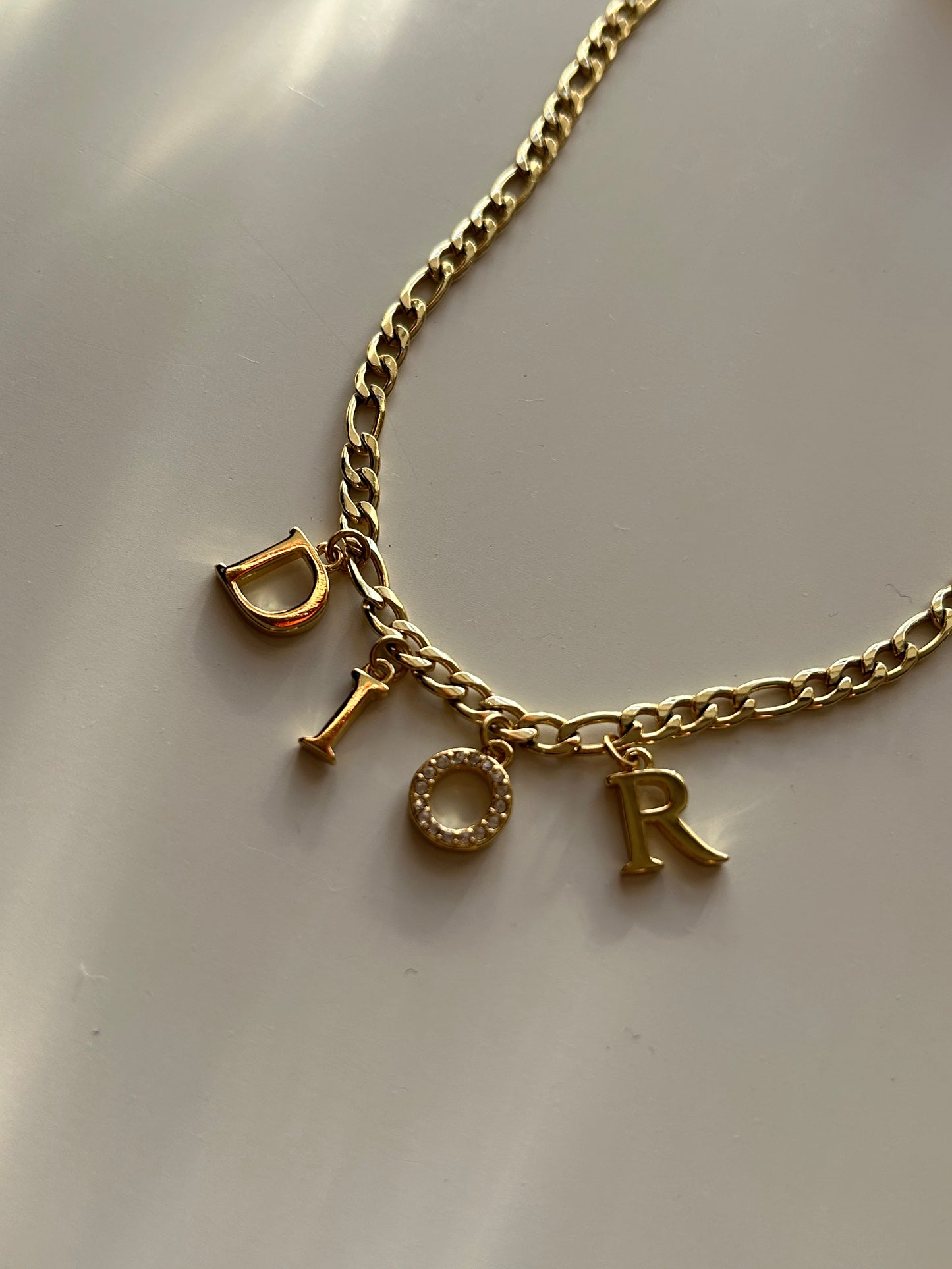 DIOR GOLD LETTER NECKLACE