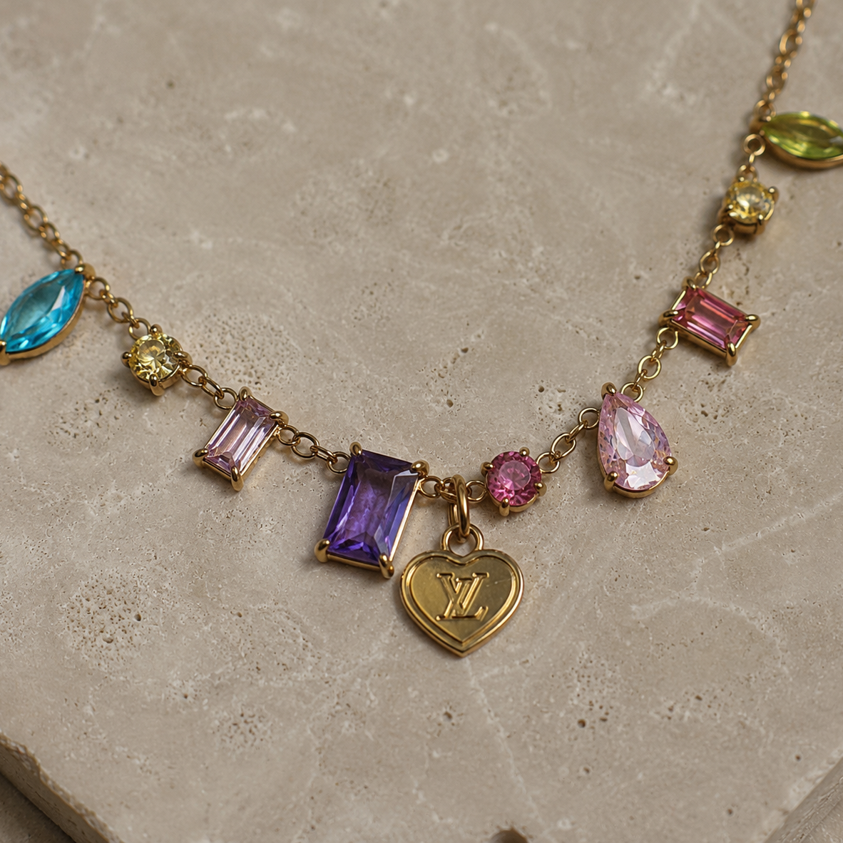 LOUIS VUITTON HEART CUBIC ZIRCONIA NECKLACE (PRE-ORDER)