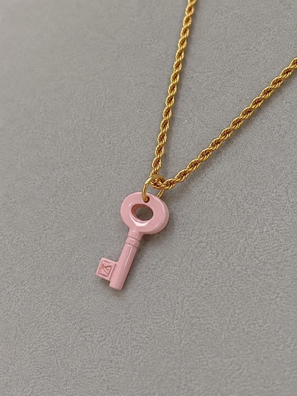 LOUIS VUITTON PINK KEY ICONICS NECKLACE