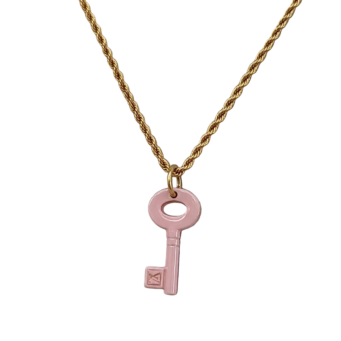 LOUIS VUITTON PINK KEY ICONICS NECKLACE