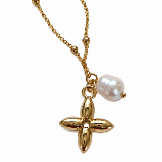 LOUIS VUITTON PEARL CHARM STAR NECKLACE