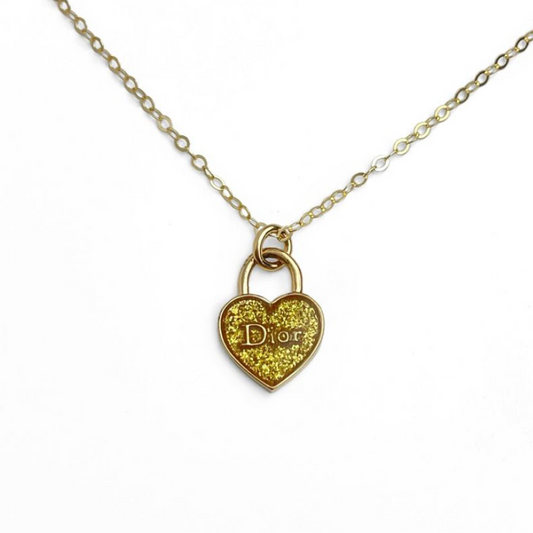 DIOR GALLIANO DAINTY AMBER HEART NECKLACE (RARE)