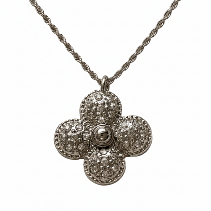 LOUIS VUITTON DIAMANTÈ CHUNKY FLORA NECKLACE SILVER