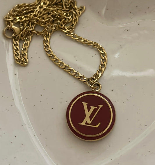 LOUIS VUITTON CHERRY LETTER NECKACE