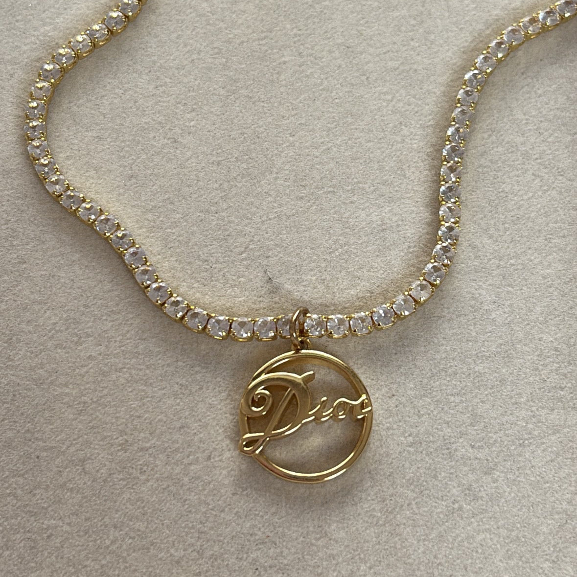 DIOR CIRCLE DIAMANTÈ NECKLACE
