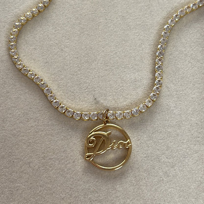 DIOR CIRCLE DIAMANTÈ NECKLACE