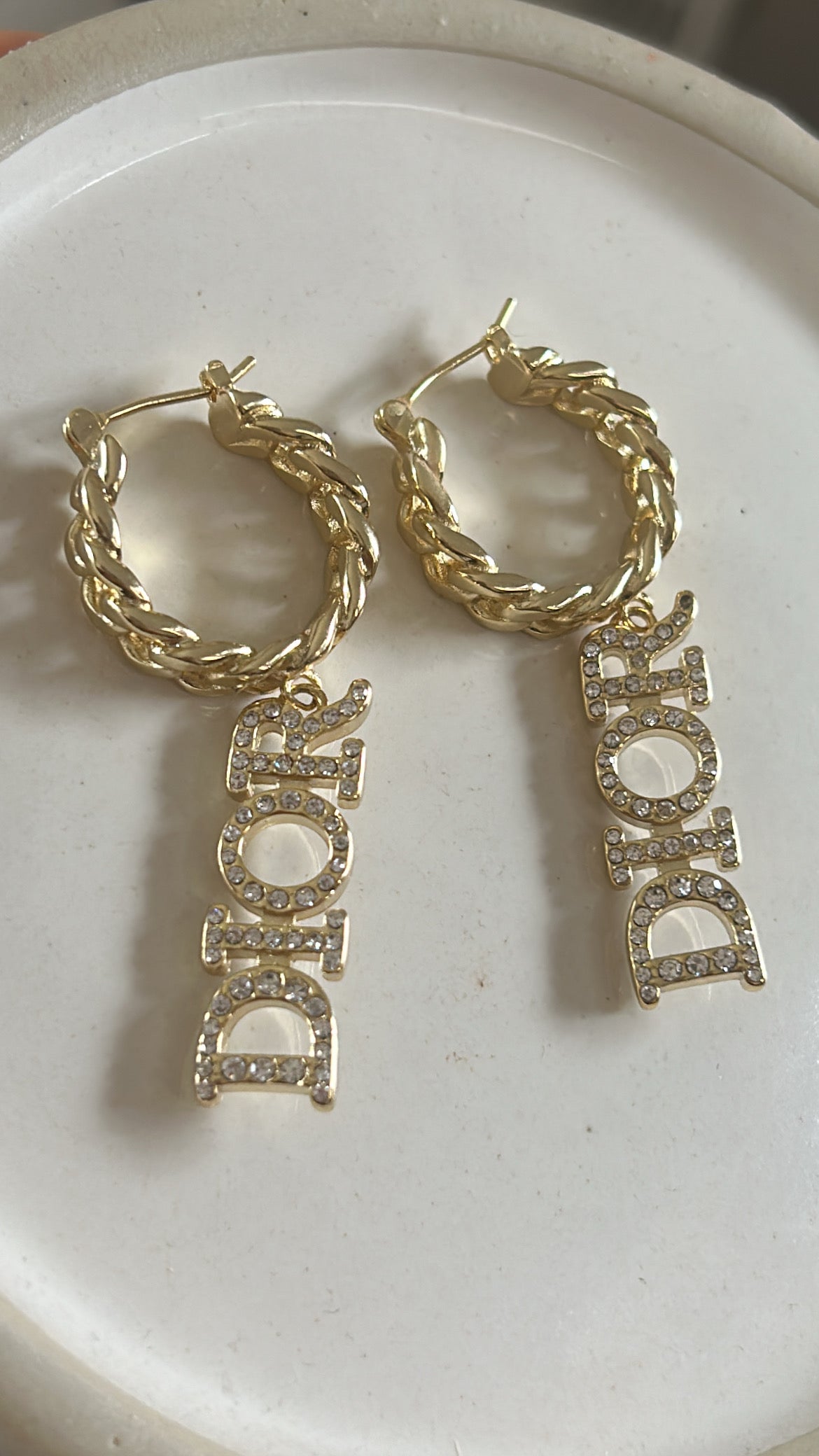 DIOR LETTER DROP EARRINGS