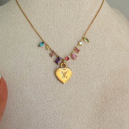 LOUIS VUITTON HEART CUBIC ZIRCONIA NECKLACE