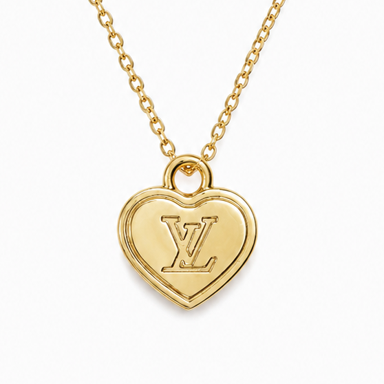 LOUIS VUITTON HEART LOGO DAINTY NECKLACE