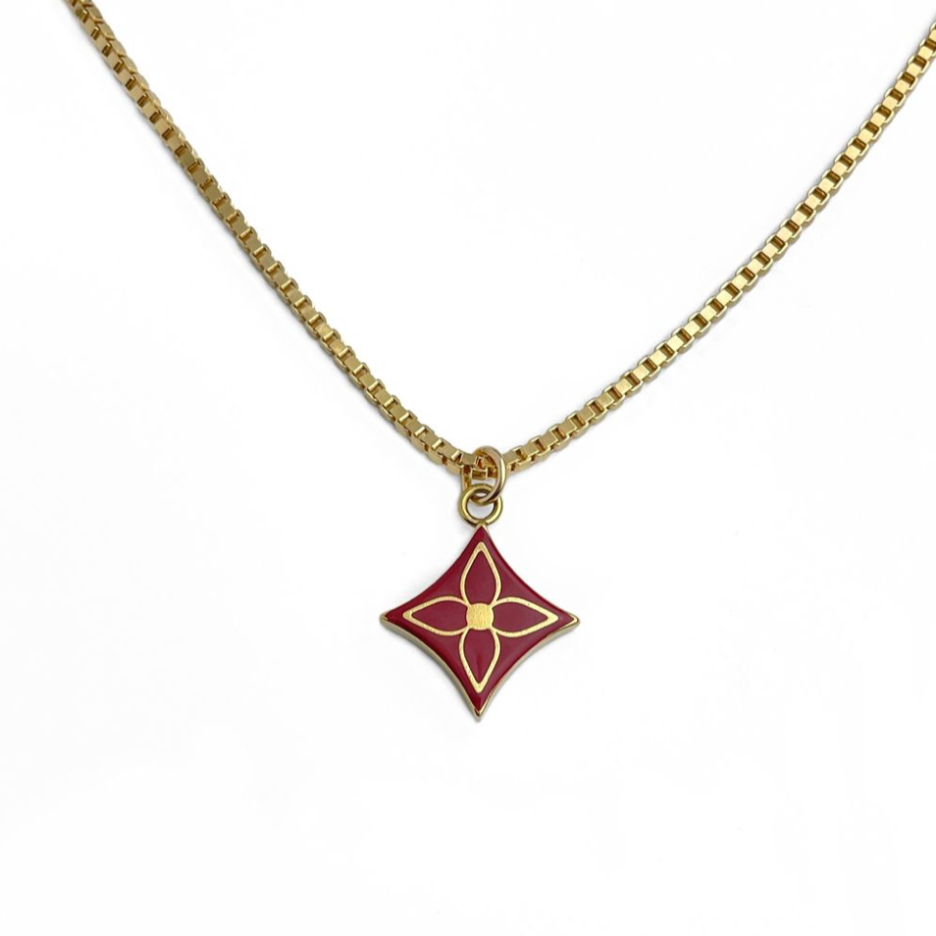 LOUIS VUITTON CHERRY & GOLD MONOGRAM NECKACE