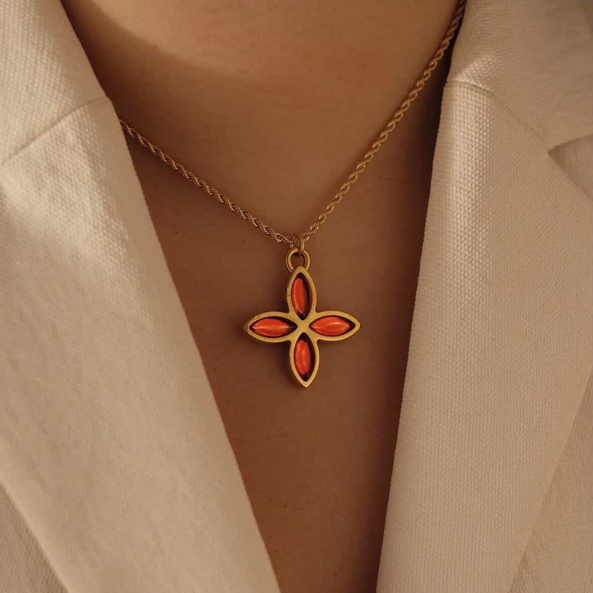 LOUIS VUITTON FLEUR DE RUBY CRYSTAL NECKLACE
