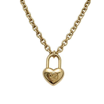 LOUIS VUITTON LARGE LOCK HEART NECKLACE