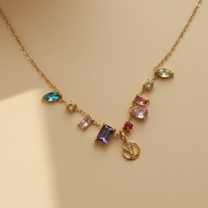 LOUIS VUITTON MINI LOGO CUBIC ZIRCONIA NECKLACE (PRE-ORDER)