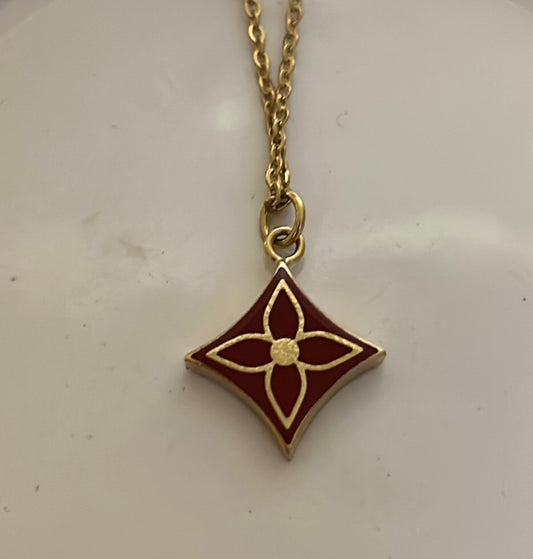 LOUIS VUITTON CHERRY & GOLD MONOGRAM NECKACE