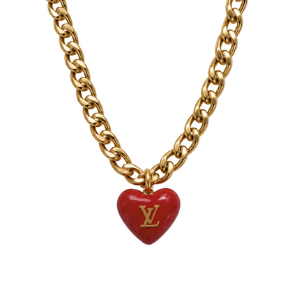 LOUIS VUITTON RED ACRYLIC HEART NECKLACE (pre-order)