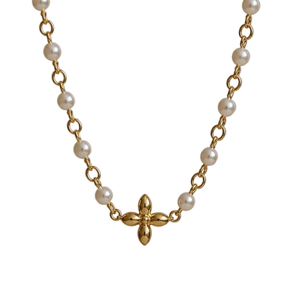 LOUIS VUITTON PEARL LOGO FLORA NECKLACE