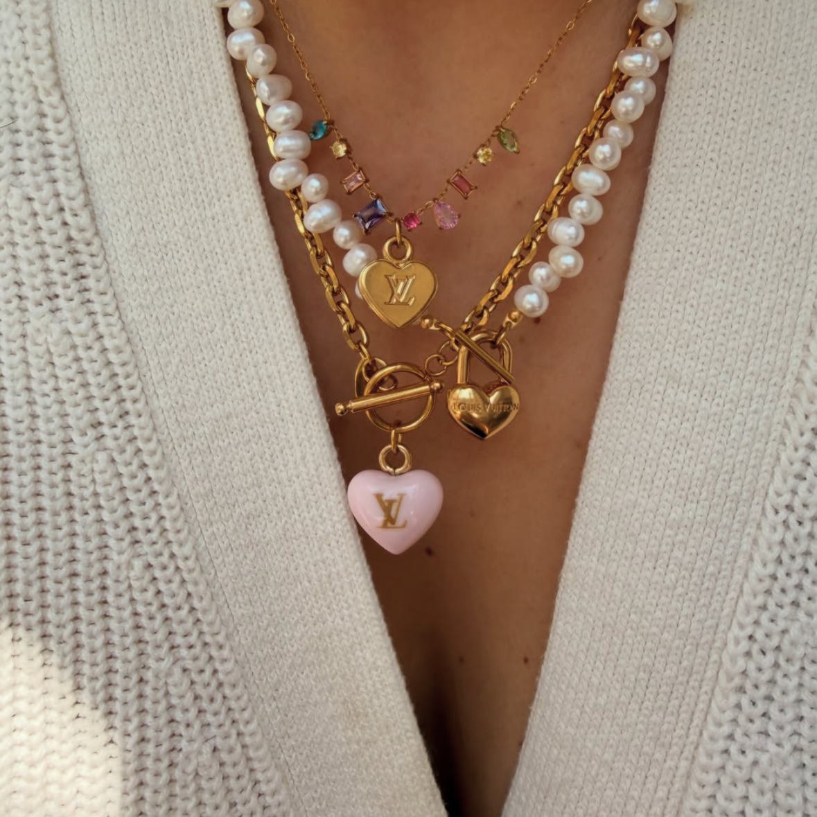 LOUIS VUITTON HEART CUBIC ZIRCONIA NECKLACE (PRE-ORDER)