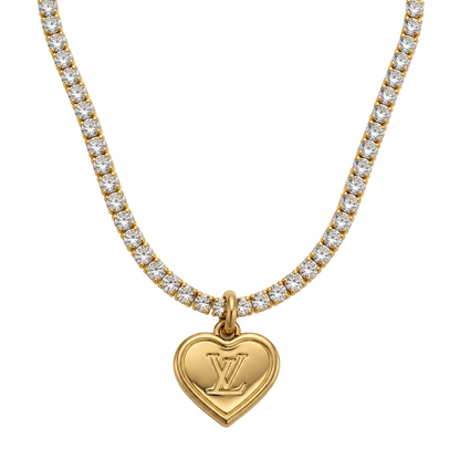 LOUIS VUITTON DIAMANTÈ HEART NECKLACE