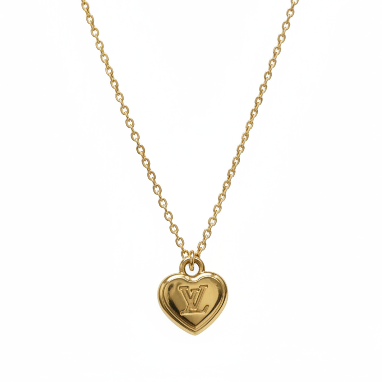 LOUIS VUITTON HEART LOGO DAINTY NECKLACE
