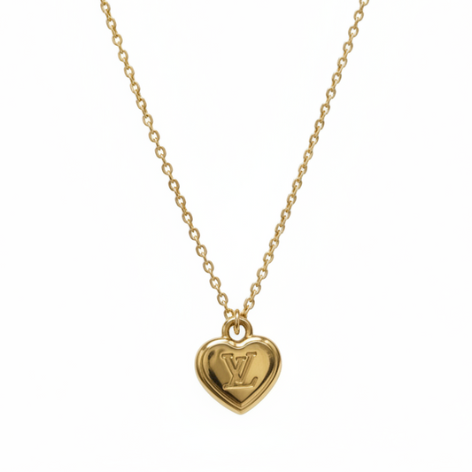LOUIS VUITTON HEART LOGO DAINTY NECKLACE