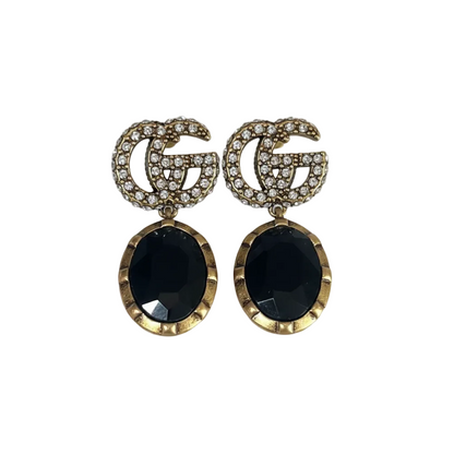 GUCCI DIAMANTÉ BLACK EARRINGS