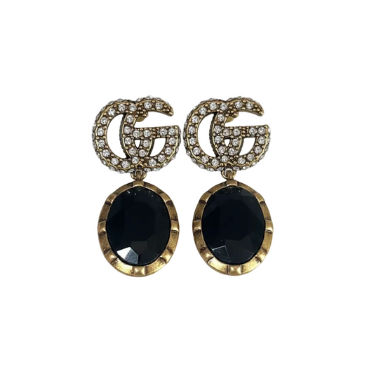 GUCCI DIAMANTÉ BLACK EARRINGS