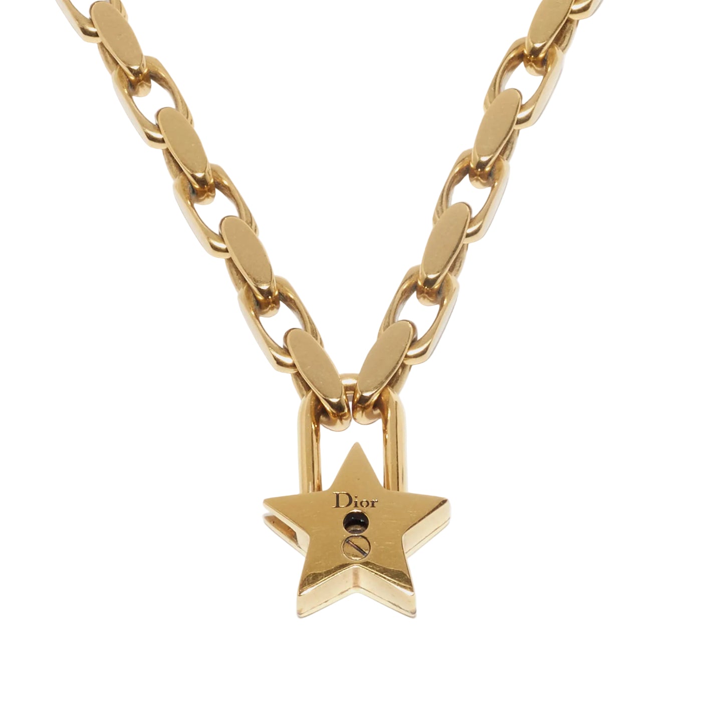 DIOR LARGE STAR PADLOCK NECKLACE